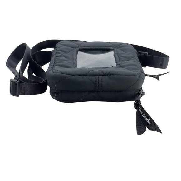 Vera Bradley Black Quilted Crossbody Bag With Clear ID Window & Adjustable Strap - Picture 2 of 11